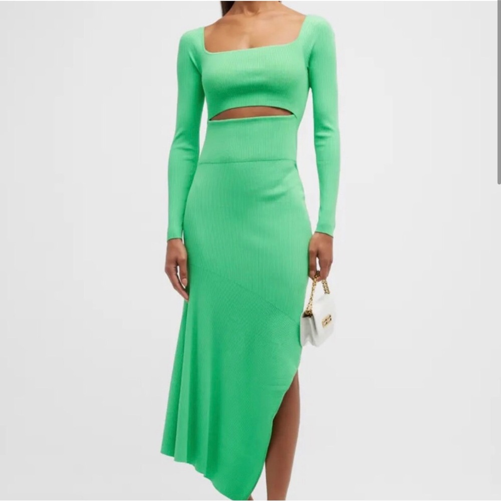 ALC body con dress in green sz M with stomach cutout and slit up side NWT!